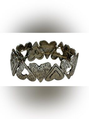 SILVER TONE HEART BRACELET